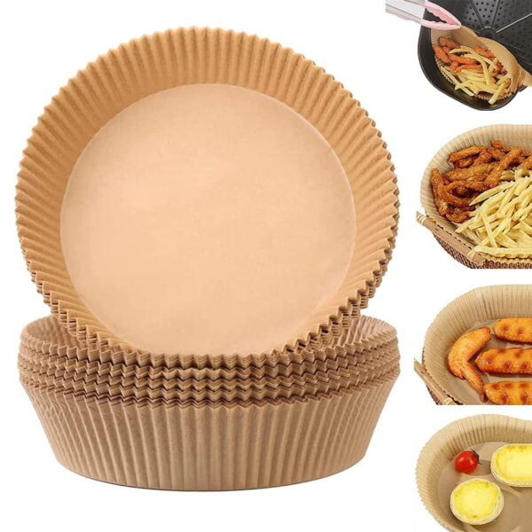 50PCs Air Fryer Disposable Paper Liner Non stick Disposable Cooking Roasting Baking Parchment Paper Sheets Airfryer