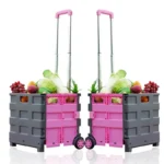 Luggage Trolley Pick Up Express Cart Supermarket Folding Convenient Shopping Vegetable Basket 2